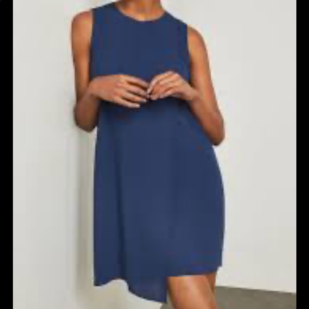 BCBGMAXAZRIA Aleesha Asymmetrical navy blue dress
